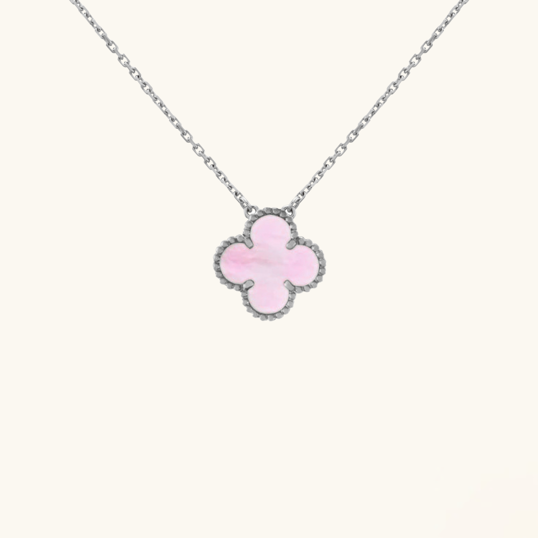 CLOVER | Rose/Silver Necklace