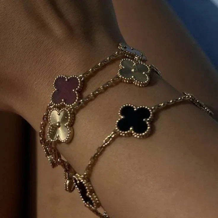 CLOVER | Black/Gold Bracelet