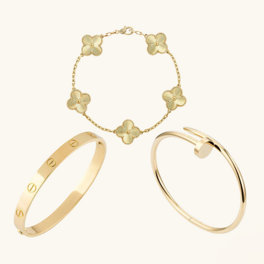 3-Delta Bracelet Set - Gold