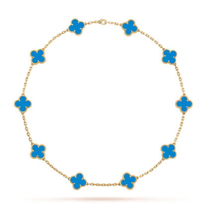 CLOVER | 10 Motif Blue Necklace