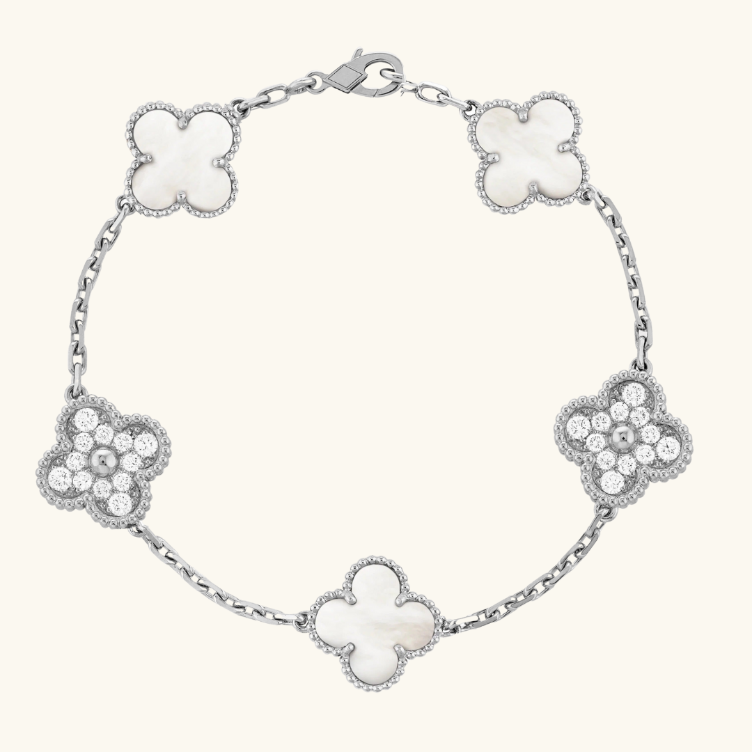 CLOVER | Silver/White Bracelet Prestige