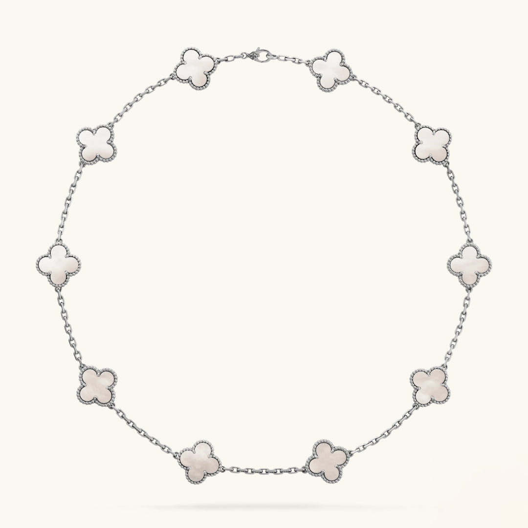 CLOVER | 10 Motivational Silver Necklace