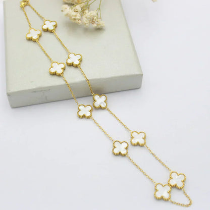 CLOVER | 10 Motif White Necklace