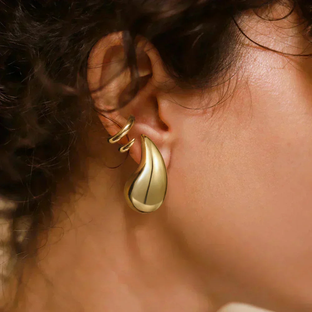 Sandra Tear-Shaped Gold Earrings